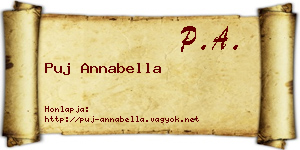 Puj Annabella névjegykártya